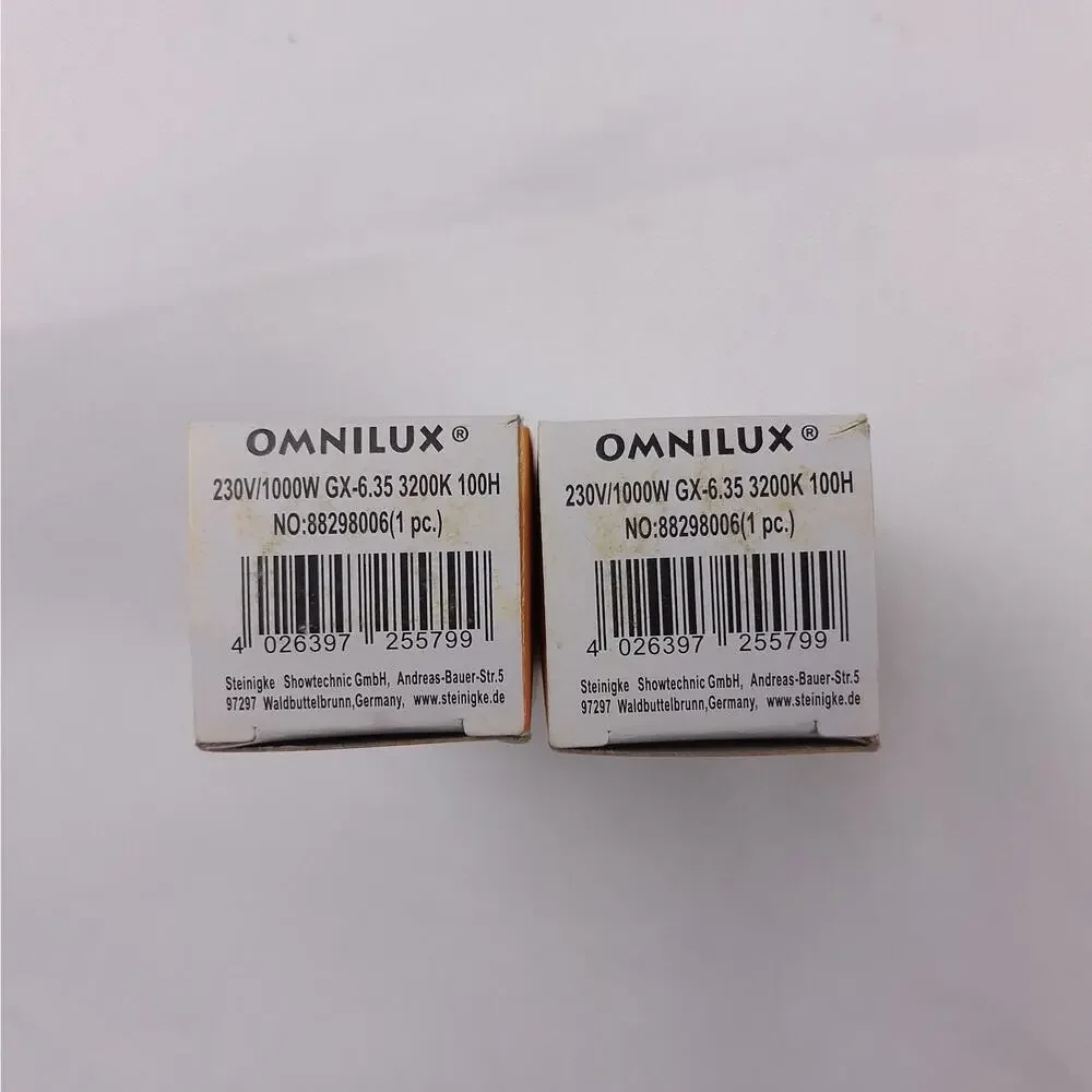 (2-Pack) Omnilux 230V 1000W GX-6.35 3200K Halogen Stage Light Bulb